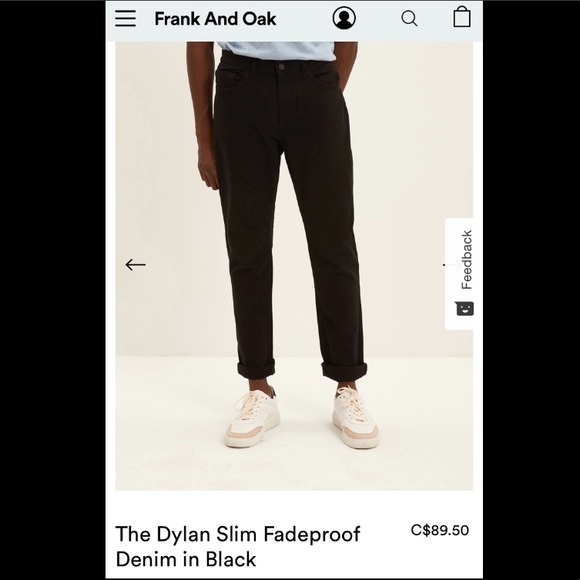 Frank & Oak Dylan Slim Jeans in Black - Picture 1 of 2